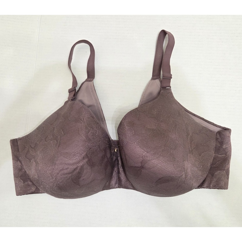 Lane Bryant Cacique Womens Bra 42DDD Mauve Lightly Lined Lace Underwire‎
